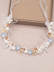 Bandeau Feuille de Filles de Mariage avec Perles