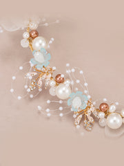 Bandeau Feuille de Filles de Mariage avec Perles