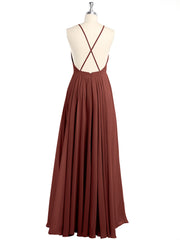 Dos Bas Simple Mousseline Robes De Demoiselle d'Honneur terracotta Grande Taille