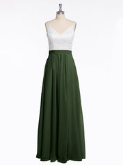 Ivoire Dentelle Corsage Mousseline Jupe Robes Avec Fente Olive Verte Grande Taille