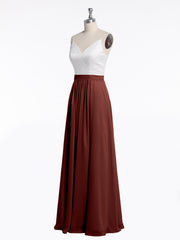 Ivoire Dentelle Corsage Mousseline Jupe Robes Avec Fente terracotta Grande Taille