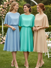 Scoop Col Flotter Manches Court Mousseline Robes Spa