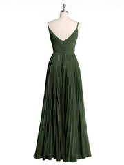 Col En V Complète Plissé Jupe Robes Avec Nœud Ceinture Olive Verte Grande Taille