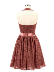 Licou Col en V Dentelle Robe avec Satin Ceinture terracotta Grande Taille