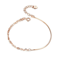 Bracelet chaîne en or rose simplicité