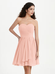Sans Bretelles Col en Cœur Mini Robes Corail Grande Taille