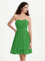 Sans Bretelles Col en Cœur Mini Robes Vert