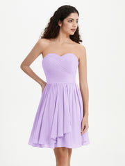 Sans Bretelles Col en Cœur Mini Robes Lilas