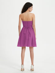 Sans Bretelles Col en Cœur Mini Robes Orchidee Grande Taille
