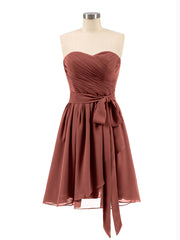 Sans Bretelles Col en Cœur Mini Robes terracotta Grande Taille