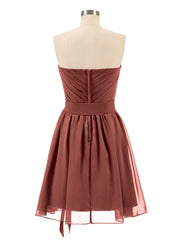 Sans Bretelles Col en Cœur Mini Robes terracotta Grande Taille