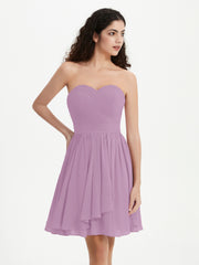 Sans Bretelles Col en Cœur Mini Robes Glycine