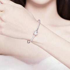 Bracelet jonc étoile en argent sterling