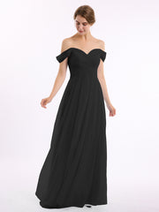 Hors De l'Épaule Col En Cœur Tulle Robe Noir
