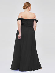 Hors De l'Épaule Col En Cœur Tulle Robe Noir