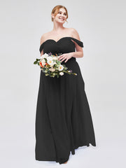 Hors De l'Épaule Col En Cœur Tulle Robe Noir Grande Taille