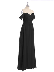 Hors De l'Épaule Col En Cœur Tulle Robe Noir