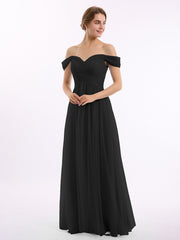 Hors De l'Épaule Col En Cœur Tulle Robe Noir