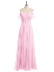 Hors De l'Épaule Col En Cœur Tulle Robe Rose Bonbon