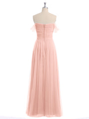Hors De l'Épaule Col En Cœur Tulle Robe Corail Grande Taille