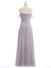 Hors De l'Épaule Col En Cœur Tulle Robe Dusk
