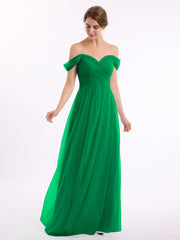 Hors De l'Épaule Col En Cœur Tulle Robe Emeraude