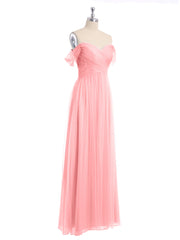 Hors De l'Épaule Col En Cœur Tulle Robe Flamant