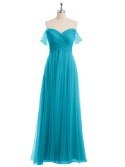 Hors De l'Épaule Col En Cœur Tulle Robe Jade