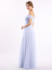 Hors De l'Épaule Col En Cœur Tulle Robe Lavande