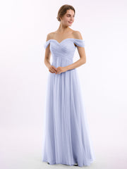 Hors De l'Épaule Col En Cœur Tulle Robe Lavande