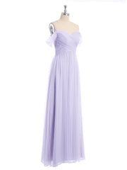 Hors De l'Épaule Col En Cœur Tulle Robe Lilas