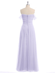 Hors De l'Épaule Col En Cœur Tulle Robe Lilas