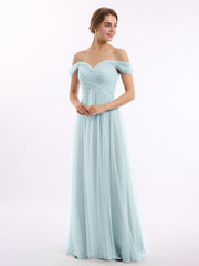 Hors De l'Épaule Col En Cœur Tulle Robe Brume