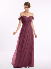 Hors De l'Épaule Col En Cœur Tulle Robe Mûre
