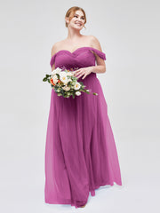 Hors De l'Épaule Col En Cœur Tulle Robe Orchidee