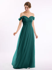 Hors De l'Épaule Col En Cœur Tulle Robe Paon