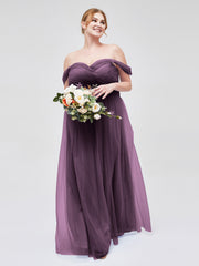 Hors De l'Épaule Col En Cœur Tulle Robe Plum