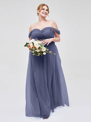 Hors De l'Épaule Col En Cœur Tulle Robe Orageux Grande Taille