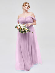 Hors De l'Épaule Col En Cœur Tulle Robe Glycine Grande Taille