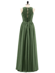 Robe Longue Dentelle avec Illusion Col en Cœur Olive Verte Grande Taille