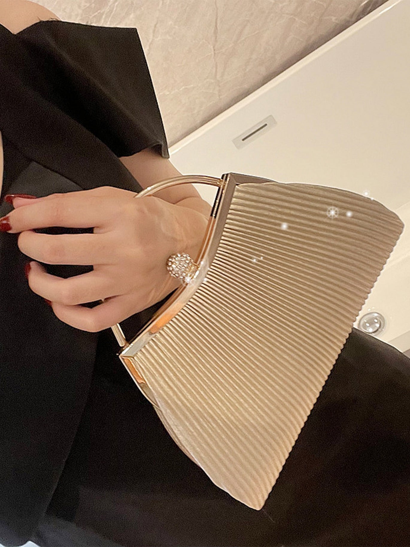 Petite Pochette Occasion Febronie - Couleurs Crème Et Marron - Taille Small - En Tissu