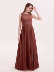 Dentelle Bustier Jupe en Mousseline Robe Longue terracotta