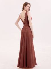 Dentelle Bustier Jupe en Mousseline Robe Longue terracotta Grande Taille