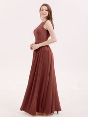 Dentelle Bustier Jupe en Mousseline Robe Longue terracotta Grande Taille