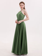 Dentelle et Mousseline Robe Demoiselle d'honneur Olive Verte Grande Taille