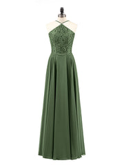 Dentelle et Mousseline Robe Demoiselle d'honneur Olive Verte Grande Taille