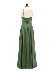 Dentelle et Mousseline Robe Demoiselle d'honneur Olive Verte