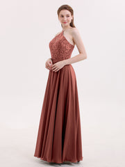 Dentelle et Mousseline Robe Demoiselle d'honneur terracotta Grande Taille