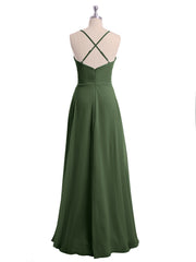 Spaghetti Bretelle Col En V Mousseline Robes Olive Verte Grande Taille