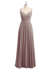 Mousseline Robes De Demoiselle d'Honneur Avec Spaghetti Bretelles Dusk